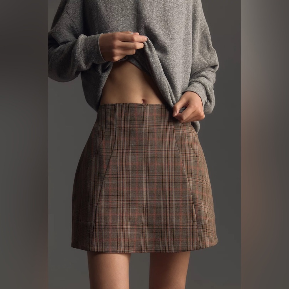 NWT! Anthropologie Maeve Structured Mini Skirt - Size Small 🟢